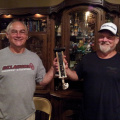 1- Joe Bob awarding the trophy to Larry, the 2012 winner of the pitch tournament.
